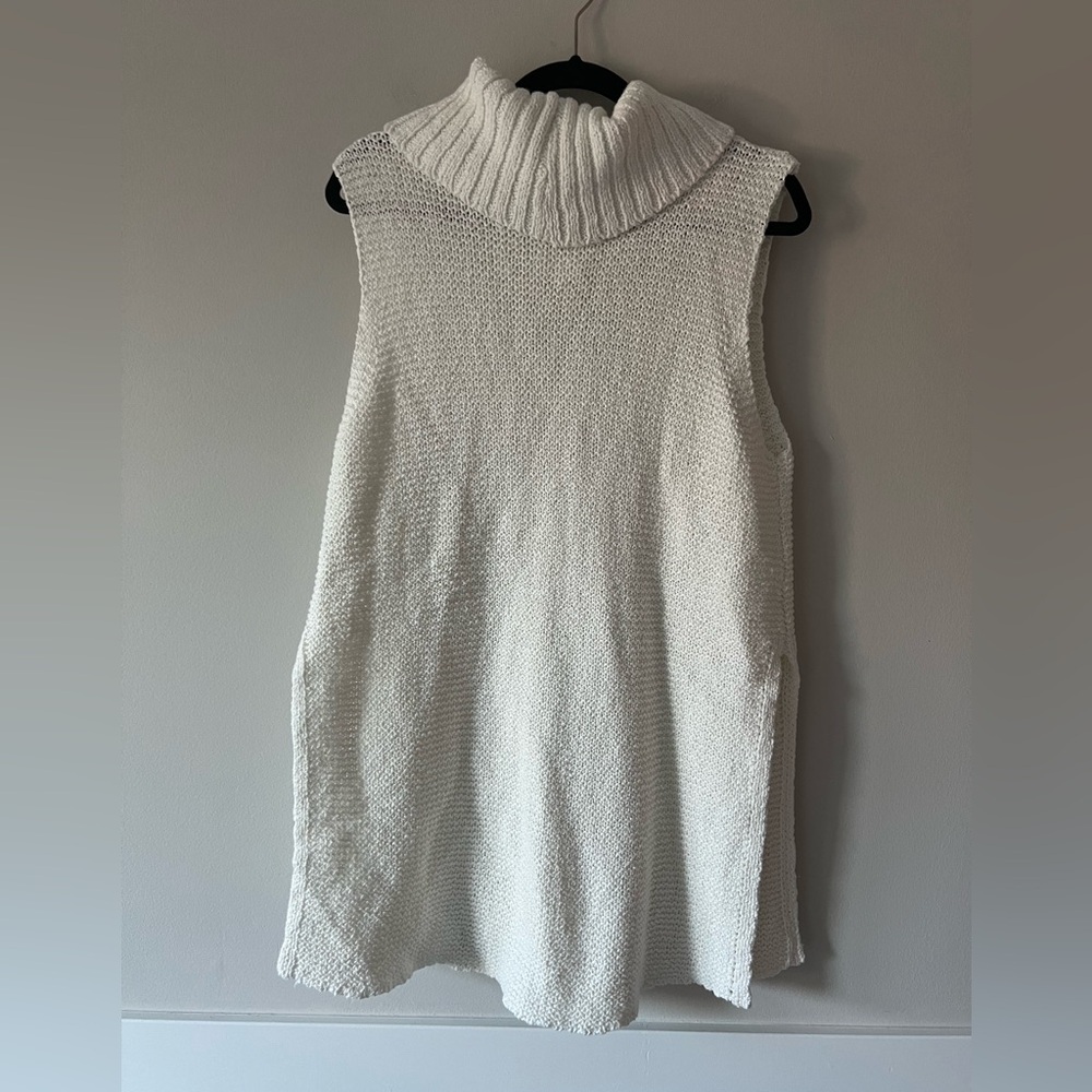 NWT Soft Surroundings Paola Cream Knit Cowl Neck Tunic Vest Size Large - Picture 5 of 8